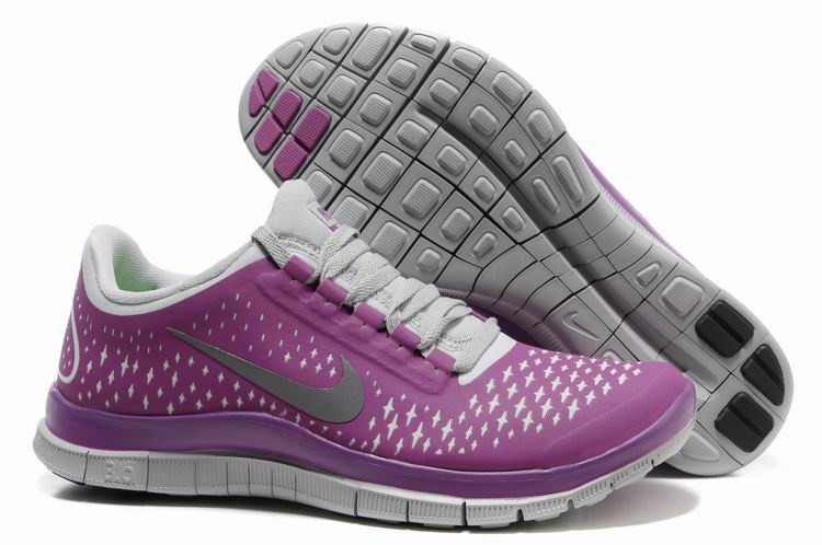 Nike Free 3.0 V4 Womens Shoes Purple Grey White - Click Image to Close